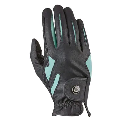 (Xsmall, Black/Teal) Dublin Unisex Cool-it Gel Touch Fastening Riding Gloves