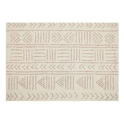 Cotton Area Rug x cm Beige and Pink EDIRNE