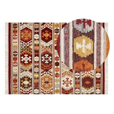 Wool Kilim Area Rug x cm Multicolour AYGAVAN