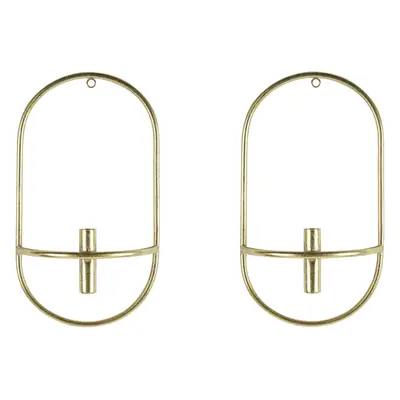 Set of Wall Candle Holders CAVIANA Metal cm Gold