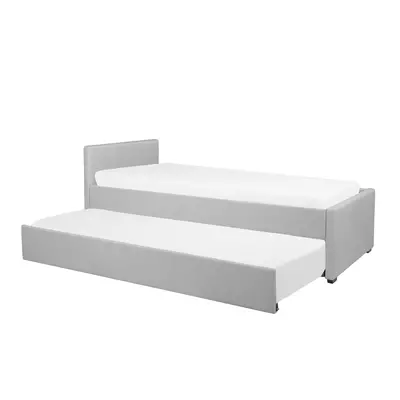 Trundle Bed MARMANDE x cm (EU Small Single) Fabric Light Grey