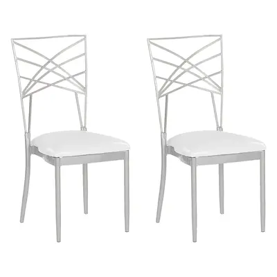 Set of Dining Chairs GIRARD Metal Silver