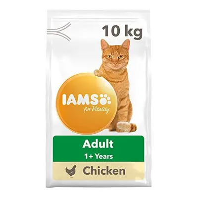 IAMS for Vitality dry cat food with chicken - dry food for cats aged years, 10kg