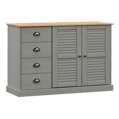 (grey) vidaXL Sideboard Storage Cabinet Cupboard with Drawers VIGO Solid Wood Pine