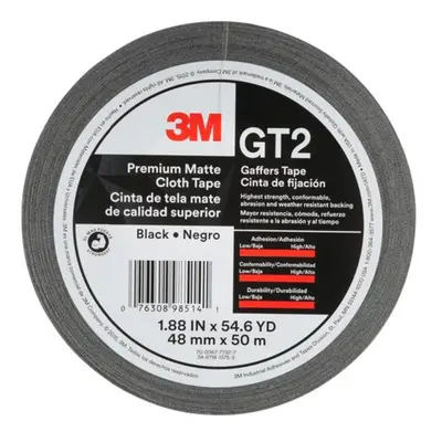 3M GT2 1.88 x 54.6 Yard Gaffers Tape Black