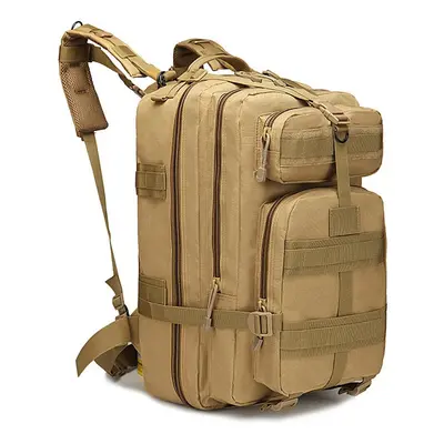 (khaki) 45L Outdoor Backpack Water Resistant Molle Bag for Camping Hiking Traveling