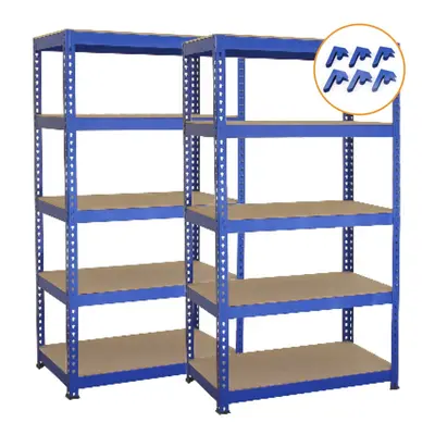 2 x Blue Racking Unit Tier Garage Storage Warehouse Shelving x x 30cm