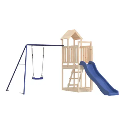 (solid pinewood) vidaXL Outdoor Playset Wooden Playground Set Kids Swing Set Solid Wood