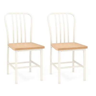 Dining Chair Set of Spindle Back Kitchen Chairs with Footrest Metal Frame Navy Chair