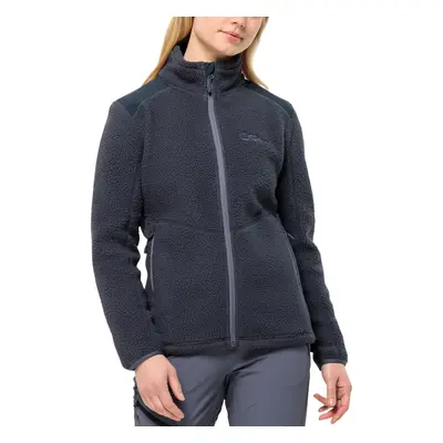 (S, Graphite) Jack Wolfskin Womens Kammweg Pile Full Zip High Neck Fleece Jacket