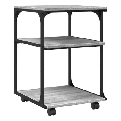 vidaXL Printer Stand 3-Tier Office Printer Table Grey Sonoma Engineered Wood