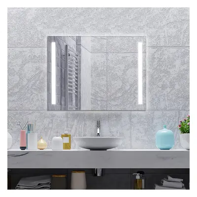 80CM x 60CM Bathroom Mirror Wall Mounted Mirror Adjustable Brightness