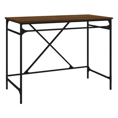 (brown oak) vidaXL Desk Office Computer Desk Writing Desk Table Engineered Wood and Iron