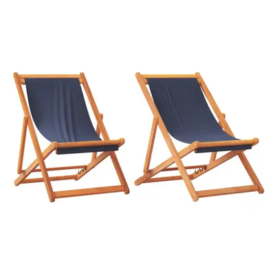 vidaXL Folding Beach Chairs Garden Chairs Outdoor Chairs pcs Blue Fabric