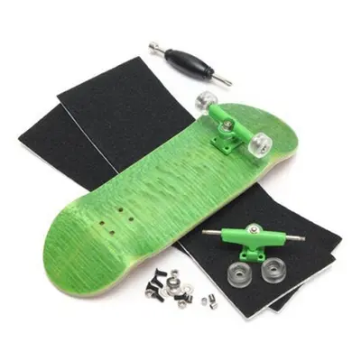 (Green) Wooden Multicolor Baseboard Mini Skateboard Set Indoor Toys