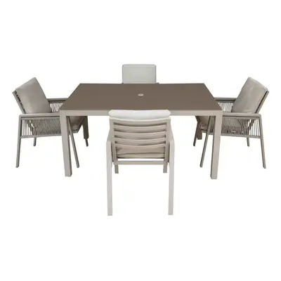 Fusion Piece Outdoor Dining Set with Weatherproof Aluminium Frame - DG275