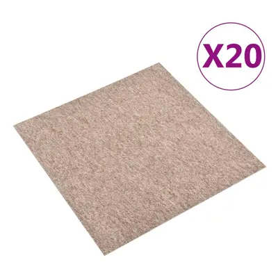 vidaXL 20x Carpet Floor Tiles mÂ² 50x50 cm Beige Flooring Mat Bedroom Office