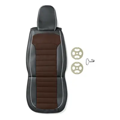 (Brown) 1Pc Front Car 5/7 Seat Cover Waterproof Dustproof PU Leather Protector Mat Pad