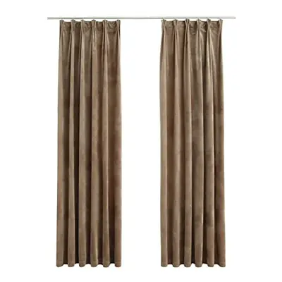 vidaXL 2x Blackout Curtains with Hooks Home Decor Bedroom Living Room Office Blind Window Coveri