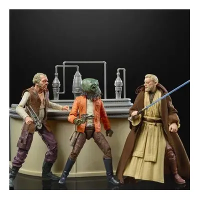 Star Wars The Power Of The Force Cantina Dr. Evazan, Ponda Baba & Obi-Wan Kenobi Playset Figures