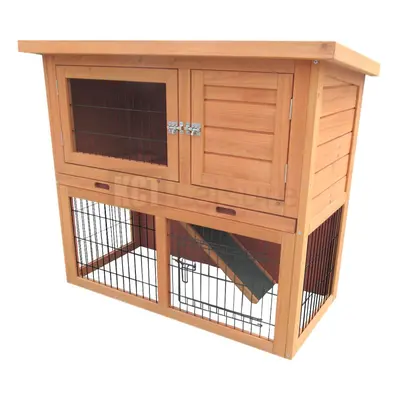 KCT Wooden Monza Rabbit Hutch with Run, Wood, ft