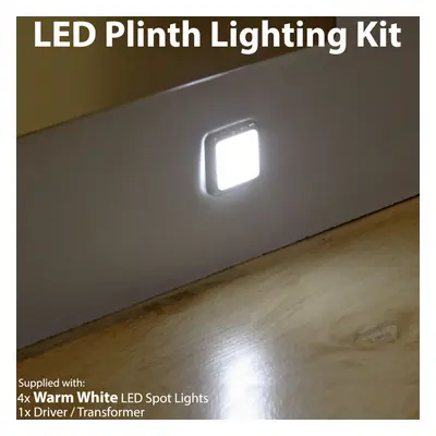 Square LED Plinth Light Kit WARM WHITE Spotlights Kitchen Bathroom Floor Panel