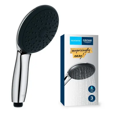 Vitalio Start - Hand Shower (Round cm Shower Head Sprays: Rain, Jet and Massage, Anti-Limescale 