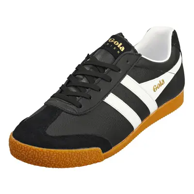 Gola Harrier Mens Classic Trainers in Black White - UK