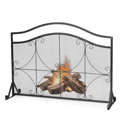 Fireplace Screen Guard Freestanding Spark Fire Guard Mesh Protector