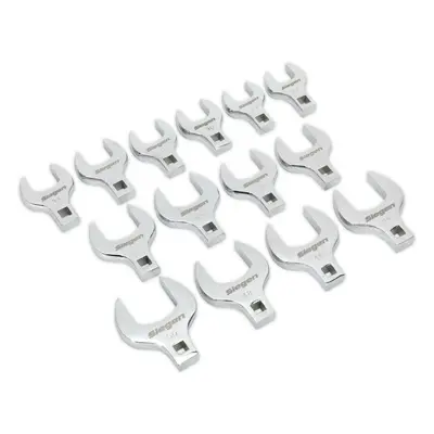 14pc Crows Foot Spanner Set - 1/2" Square Drive Metric Ratchet Handle Adapter