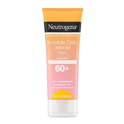 Neutrogena Invisible Daily Defense Lotion, SPF 60+, 3.0 fl. oz