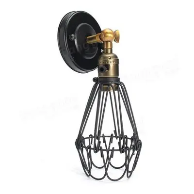 (Black) Metal Vintage Rustic Sconce Wall Light Edison Lamp Bulb Fixture