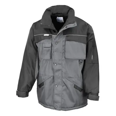 (XXL, Grey/Black) WORK-GUARD by Result Mens Heavy Duty Coat