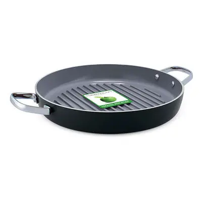 GreenPan CC000683-001 Essentials Griddle Pan, Aluminium, Black