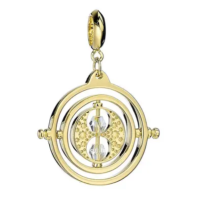 Harry Potter Time Turner Gold Plated Sterling Silver Slider Charm with Crystals