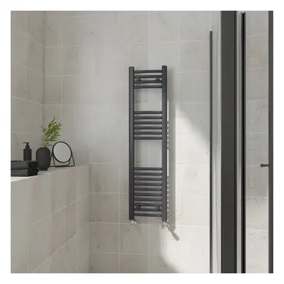 (Curved, 1200x300mm) Warmehaus Heated Towel Rail Anthracite Bathroom Ladder Style Radiator Grey 