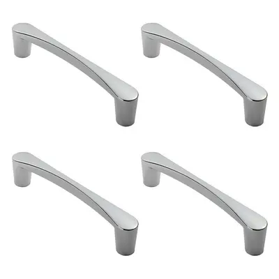 4x Curved D Shape Pull Handle x 20mm 160mm Fixing Centres Polished Chrome