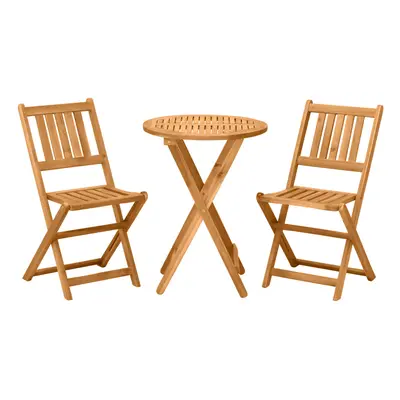 Outsunny Folding Patio Bistro Set of Dining Table Set with Foldable Chairs