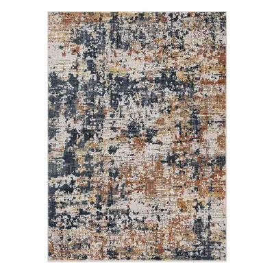 (Multi Blue Distressed, x cm) Scratch Distressed Faded Modern Area Rugs Multi Coloured Small Ext