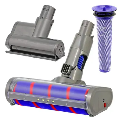 Soft Roller Brush Head Hard Floor Tool, Mini Turbine Tool + Filter for DYSON DC59 V6 Vacuum Clea