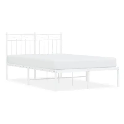 (white, 120x200 cm/with headboard) vidaXL Metal Bed Frame Home Bedroom Bed Base Mattress Foundat