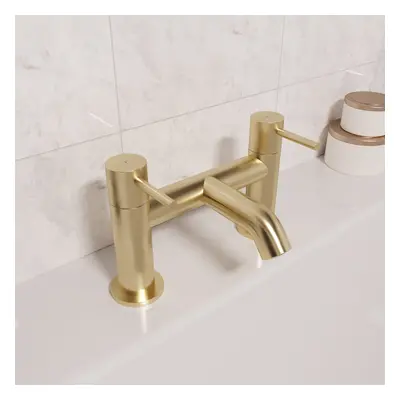 Nes Home Modern Brushed Brass Designer Deck Mounted Bath Filler Tap