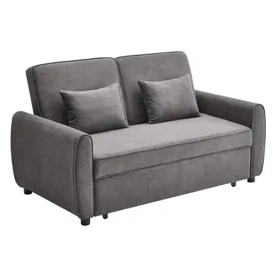 Grey 3-Shape Convertible Sofa Bed with Pillows,164cm W