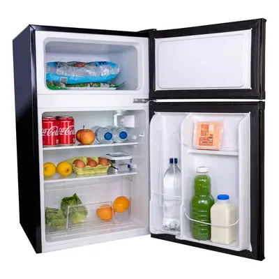 SIA UFF01BL 88L Black Freestanding Under Counter Door Fridge Freezer