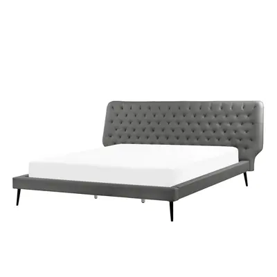 Bed Faux Leather ESSONNE x cm (EU Super King) Grey