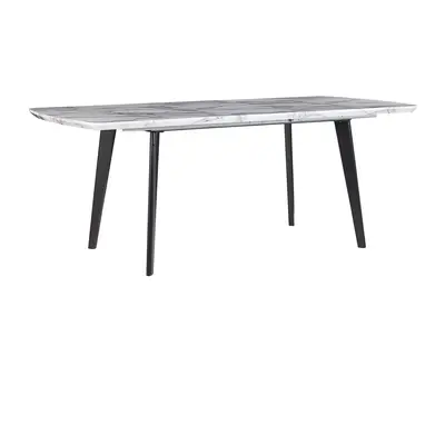 Dining Table MOSBY cm 160/200 cm Marble Effect Black