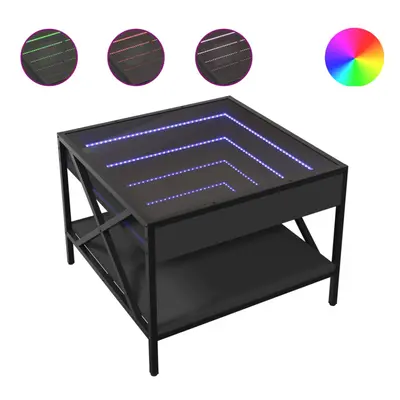 (black, x x cm) vidaXL Coffee Table with Infinity LED Hallway End Table Side Table Sonoma Oak