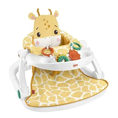 Fisher-Price Portable Baby Chair with Snack Tray, BPA-Free Teether and Clacker Toy, Plush Giraff