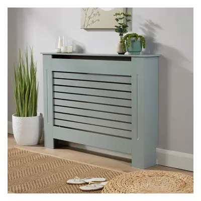 Medium Grey Radiator Cover Wooden MDF Wall Cabinet Shelf Slatted Grill