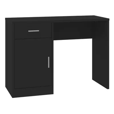 (Black) vidaXL Desk with Drawer and Cabinet 100x40x73cm PC Writing Table Multi Colours